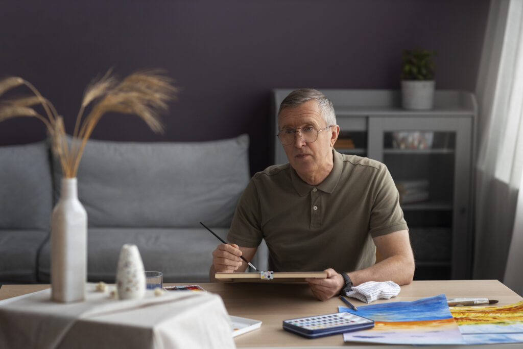 Senior calculating Open Care Senior Plan rates